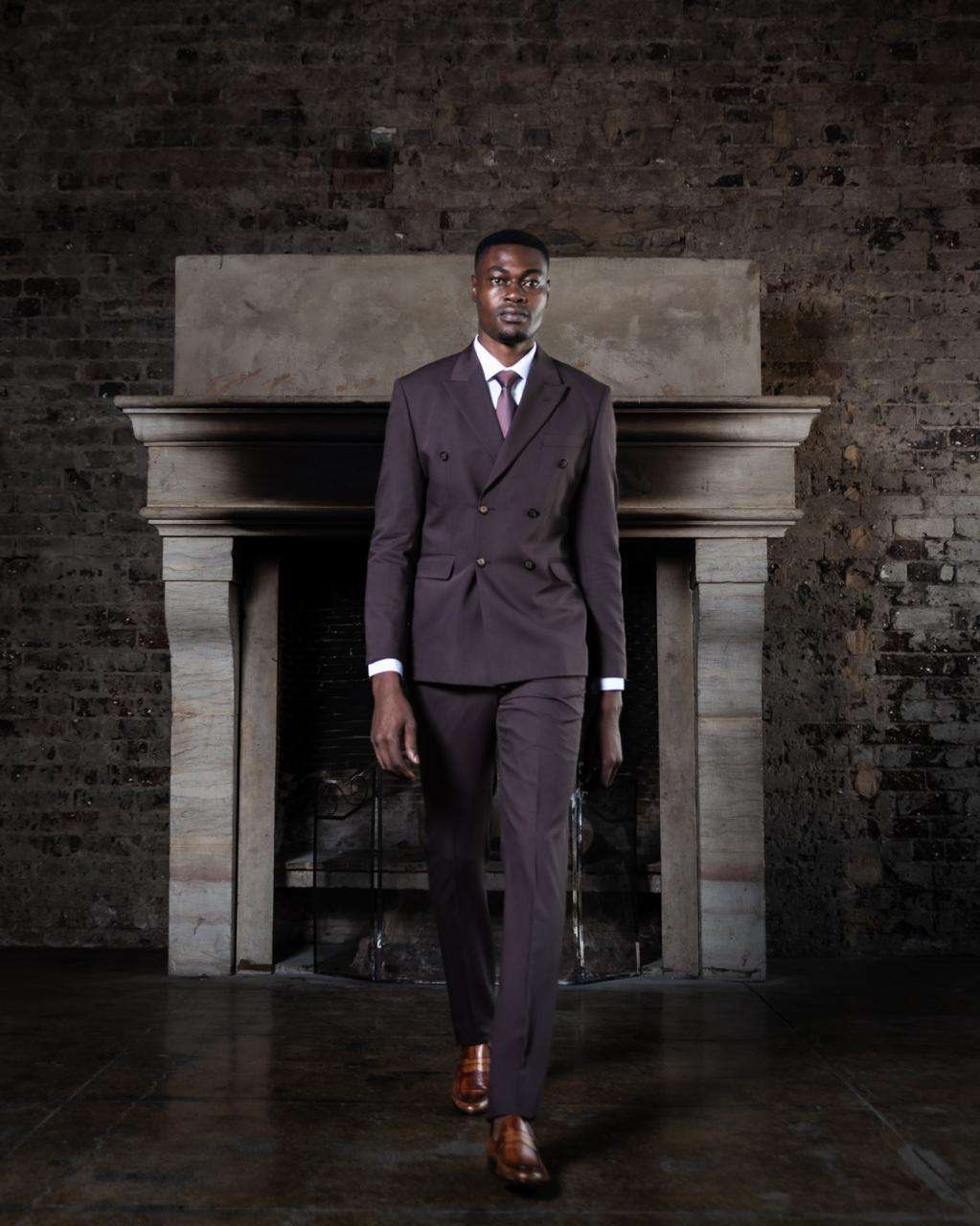 Elegant Brown Double Breasted Suit Modern Style for Formal Occasions - Image 3
