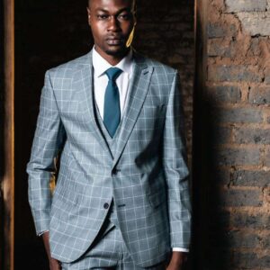 Men's Windowpane Check Double Breasted Suit Classic Elegance for Modern Gentlemen