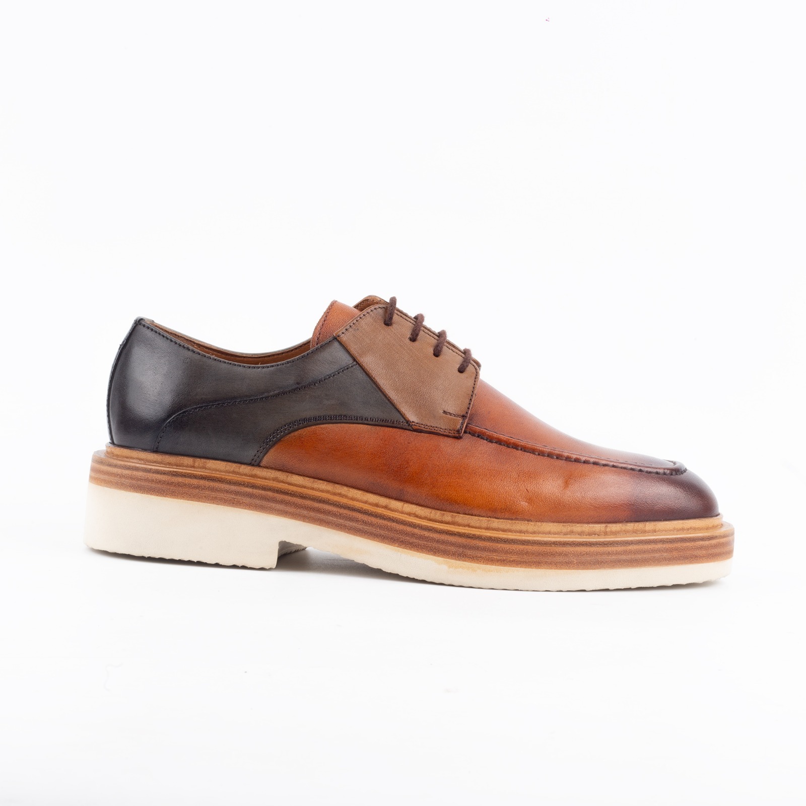 Men’s Two Tone Leather Derby Shoes Stylish & Comfortable Formal Footwear (V96-129)