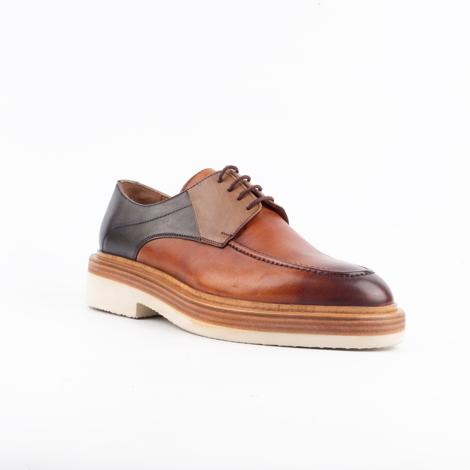 Men’s Two Tone Leather Derby Shoes Stylish & Comfortable Formal Footwear (V96-129) - Image 5