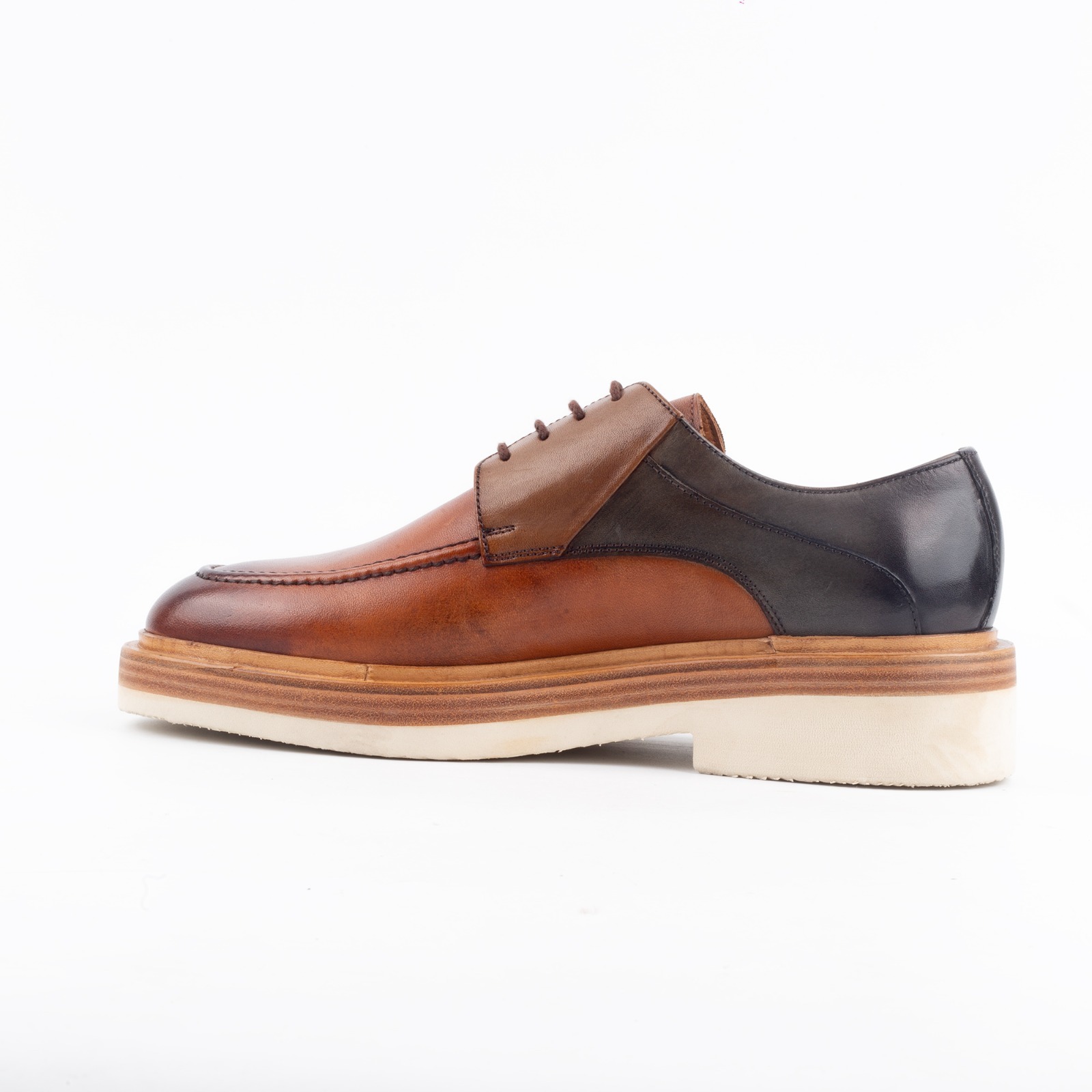 Men’s Two Tone Leather Derby Shoes Stylish & Comfortable Formal Footwear (V96-129) - Image 4